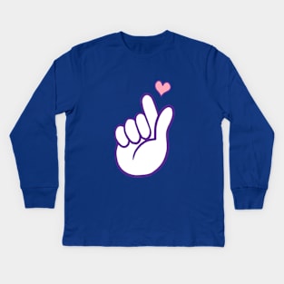 KPOP HEART "I LOVE YOU" Heart Fingers - Korean Kids Long Sleeve T-Shirt